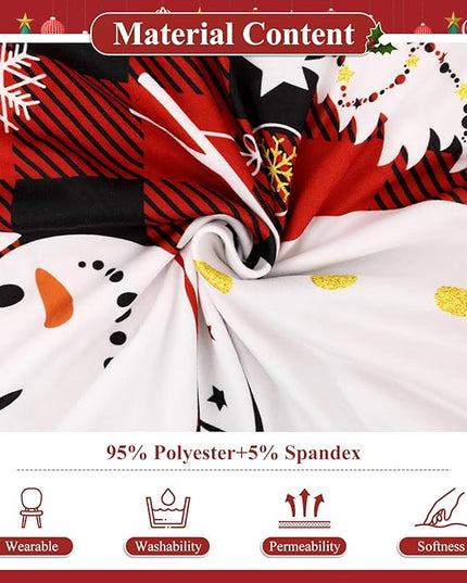 U'Artlines Christmas Chair Covers Set of 4, Removable Washable Merry Christmas Dining Chair Seat Covers Stretch Protector Slipcovers for Dining Room Kitchen Holiday Party Decor, Red Buffalo Plaid UArtlines