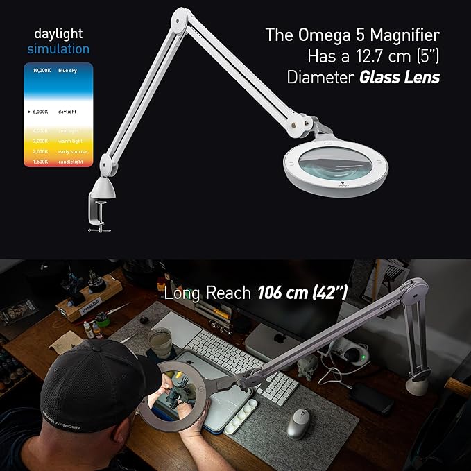 Daylight Company U25110 Omega 5 Magnifying Lamp, 15 - LeafyLoom
