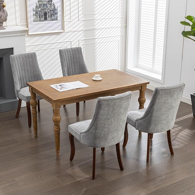 NicBex Haerin-SD-00129-LWJ Dining Chairs, 24.6"x19.7"x37.5", Gray - LeafyLoom