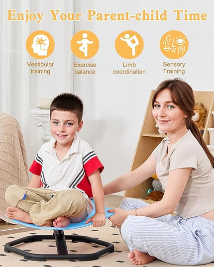 Spinning Chair for Autistic Kids Sit and Spin Chair for Kids Swivel Sensory Chair Elephant Spinning Seat Autism Sensory Chair Items for Sensory Room Training Balance Body Coordination - LeafyLoom