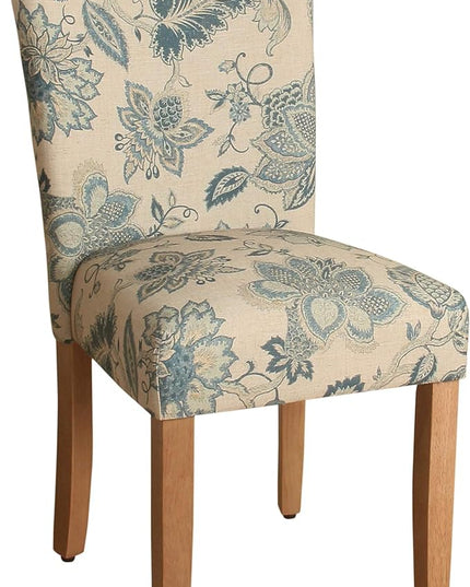 HomePop Parsons Classic Upholstered Accent Dining Chair, Set of 2, Blue Jacobean - LeafyLoom