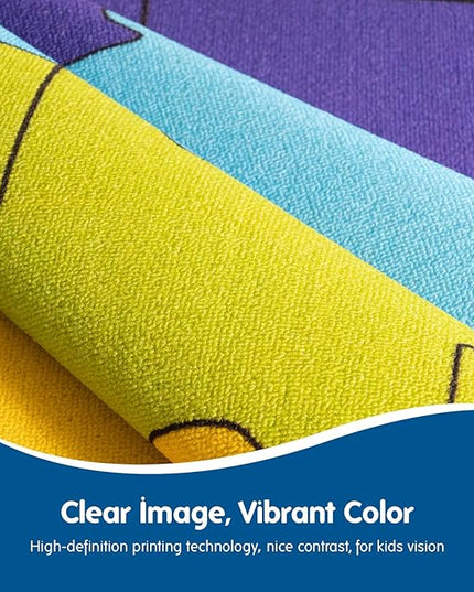 Booooom Jackson Classroom Rug 13'x10'4'' Puzzle Classroom Seating Rug for School Learning Area, Children's Colorful Seating Rug Classroom Carpet with Non-Slip Backing(Seats-30) - LeafyLoom