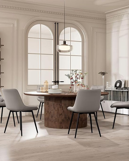 Kidol & Shellder Modern Dining Chairs Set of 2 Kitchen & Dining Room Chairs Upholstered Accent Chair Living Room Chairs Kitchen Chairs Comfy Chair for Bedrooms Waiting Room Home(Gray) - LeafyLoom