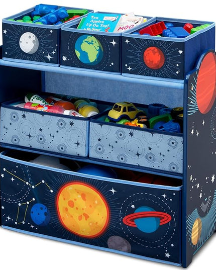 Delta Children Space Adventures Design & Store 6 Bin Toy Storage Organizer - Greenguard Gold Certified, Blue - LeafyLoom