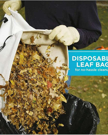 BLACK+DECKER Leaf Blower & Leaf Vacuum, 3-in-1, 12-Amp, 250-MPH, 400-CFM (BV6000) - LeafyLoom