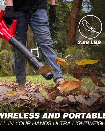 Leaf Blower Cordless for MilWaukee m18 Battery, 125-MPH 450-CFM Cordless Leaf Blower, Battery Powered Leaf Blowers for Town Care, Patio, Blowing Leaves and Snow (Battery Not Included, Only Tool) - LeafyLoom