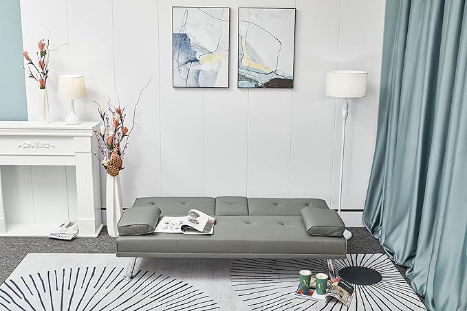 NicBex Rose-SF-00543-DX Sofas, 67" W x 31" D x 33" H, Grey - LeafyLoom
