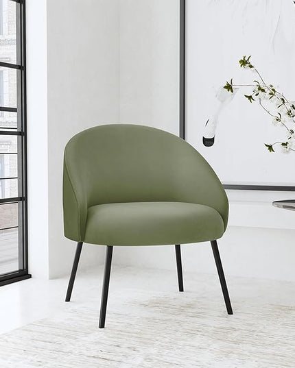 HomePop Upholstered Modern Living Room & Bedroom | Decorative Home Furniture Accent Chair, Light Sage Green Velvet - LeafyLoom