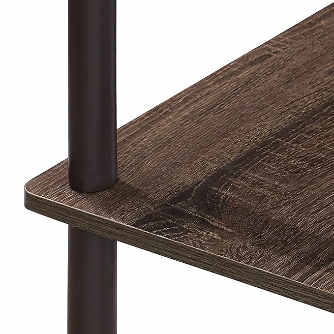 Furinno Turn-N-Tube 3-Tier Compact Multipurpose Shelf Display Rack, Walnut/Brown - LeafyLoom
