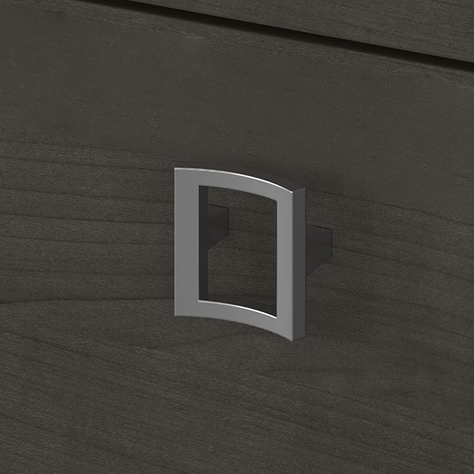 Bush Business Furniture Lateral Cabinet with Satin Silver Hardware | Echo Collection 2 Drawer Filing Unit for Home Office or Professional, 31W, Charcoal Maple - LeafyLoom