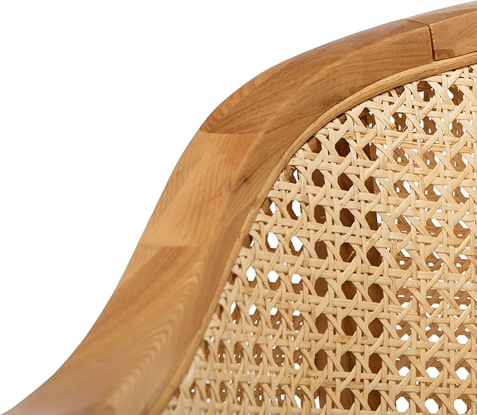 Safavieh Couture Home Collection Rogue Natural Rattan Living Room Dining Accent Chair (Fully Assembled) SFV4106B - LeafyLoom