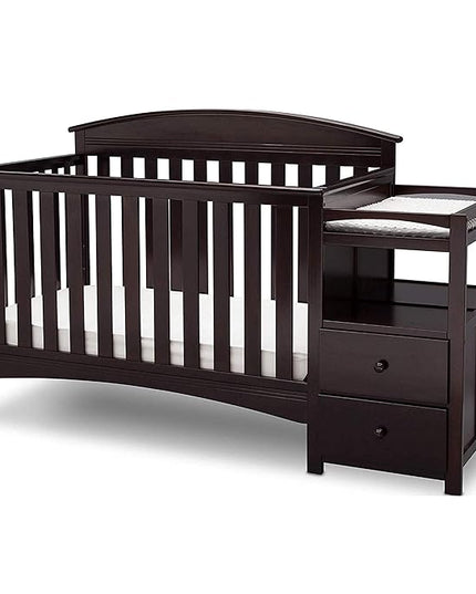 Delta Children Abby Convertible Crib and Changer, Dark Chocolate - LeafyLoom