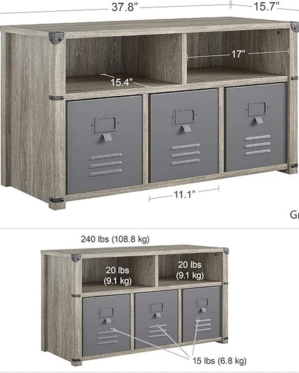 Little Seeds Nova Bedroom Grey Storage Bench, Gray Oak - LeafyLoom
