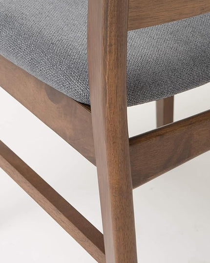Christopher Knight Home Idalia Dining Chairs, 2-Pcs Set, Dark Grey / Walnut Finish - LeafyLoom