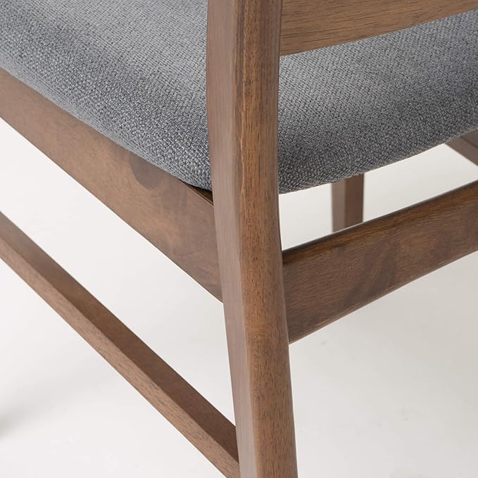 Christopher Knight Home Idalia Dining Chairs, 2-Pcs Set, Dark Grey / Walnut Finish - LeafyLoom