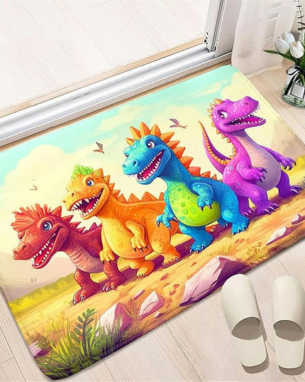 Dinosaur Rugs for Boys Bedroom - Cartoon Dinosaur Rug Dinosaur Carpet Playroom Mat for Kids Room Colorful Cute Dino Rug for Room Kids Carpet for Bedroom,2'×3' - LeafyLoom