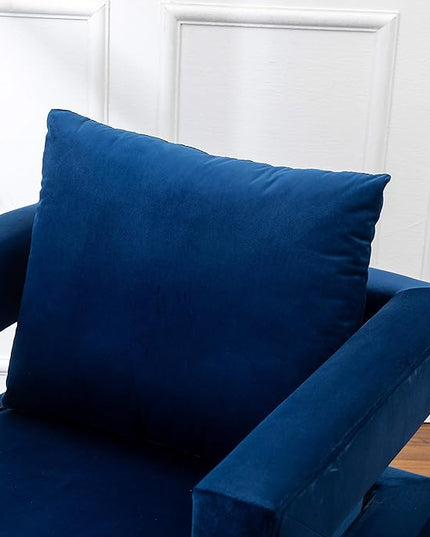 Roundhill Furniture Lenola Upholstered Accent Arm Chair, Blue 29.75D x 27.5W x 34.5H Inch - LeafyLoom
