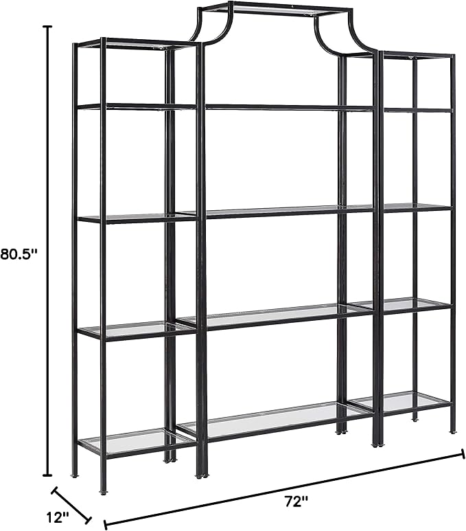 Crosley Furniture Aimee 3-Piece Etagere Bookcase Set, Oil-Rubbed Bronze - LeafyLoom