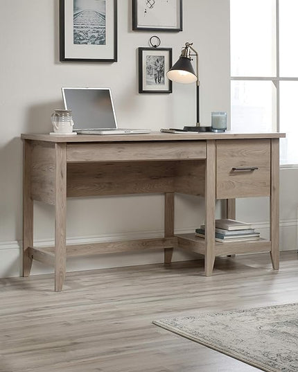 Sauder Summit Station Desk, L: 52.09" x W: 19.29" x H: 29.02", Laurel Oak finish - LeafyLoom