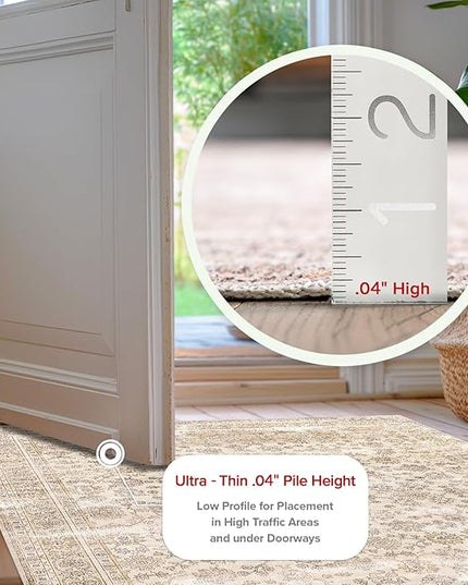 nuLOOM Deadra Medallion 8x10 Machine Washable Area Rug for Living Room Bedroom Dining Room Kitchen, Beige/Ivory - LeafyLoom