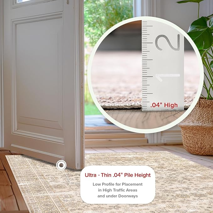 nuLOOM Deadra Medallion 8x10 Machine Washable Area Rug for Living Room Bedroom Dining Room Kitchen, Beige/Ivory - LeafyLoom