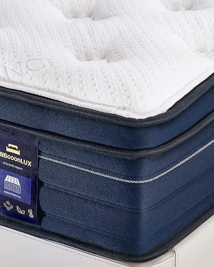 Full Mattress,10 Inch Memory Foam Hybrid Mattress in a Box,Full Size Motion Isolation Individually Wrapped Pocket Coils Mattress,Pressure Relief,Breathable,Medium Firm,Non-Fiberglass - LeafyLoom