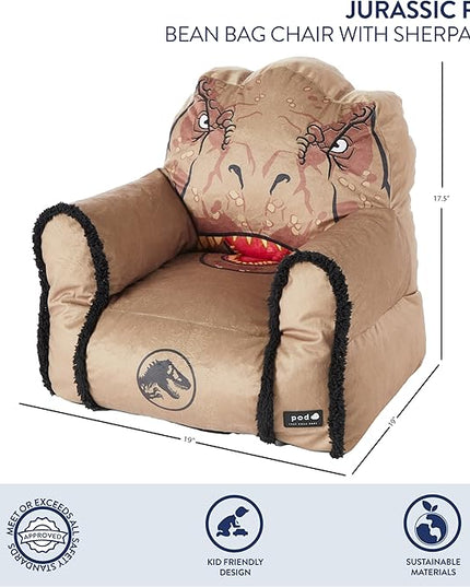 Idea Nuova Bean Bag Sofa Chair, Jurassic World - LeafyLoom