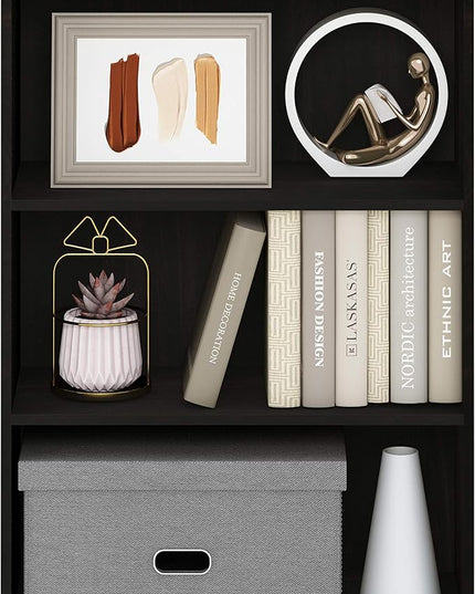 Furinno Pasir 3-Tier Open Shelf Bookcase, Dark Espresso - LeafyLoom