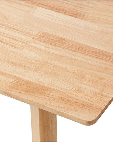 Amazon Basics FSC Certified Solid Wood Kitchen Rectangular Dining Table, Natural Wood, 29.5"D x 47.2"W x 29.5"H - LeafyLoom