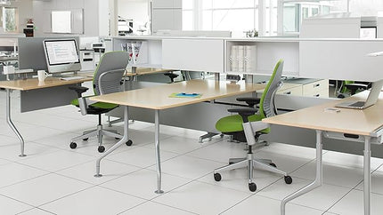 Steelcase Leap Office Chair, Black Frame and Buzz2 Navy Fabric - LeafyLoom