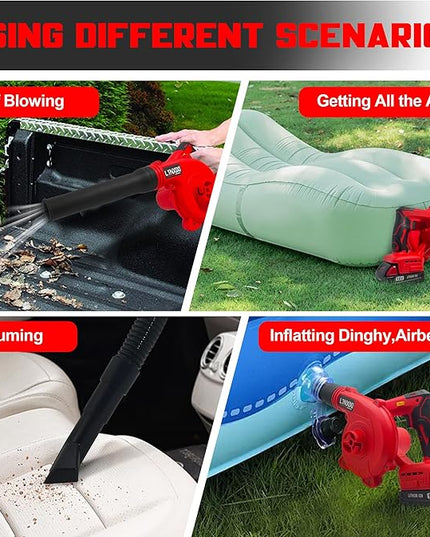 Cordless Leaf Blower for Milwaukee M18 Battery,2-in-1 Handle Electric Blower + Vacuum Cleaner, 6 Variable Speed Up to 180MPH,Electric Jobsite Air Blower with Brushless Motor (Only Tools) - LeafyLoom