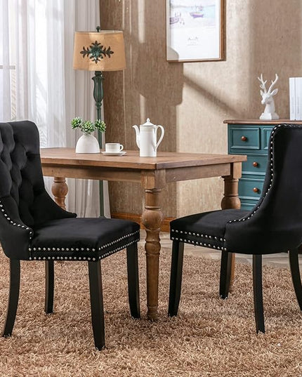 NicBex Haerin-SD-00099-LWJ Dining Chairs, 25.5"x19.7"x37.4", Deep Black - LeafyLoom