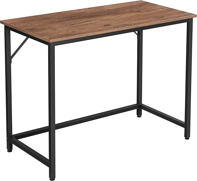 VASAGLE Computer Desk, Gaming Desk, Home Office Desk, for Small Spaces, 19.7 x 39.4 x 29.5 Inches, Industrial Style, Metal Frame, Hazelnut Brown and Black ULWD041B03V1 - LeafyLoom
