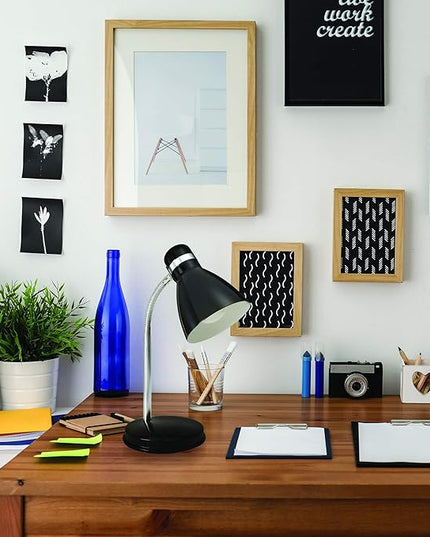 Newhouse Lighting NHDK-OX-BK Oxford Classic Desk Lamp with LED Bulb Included, Black - LeafyLoom