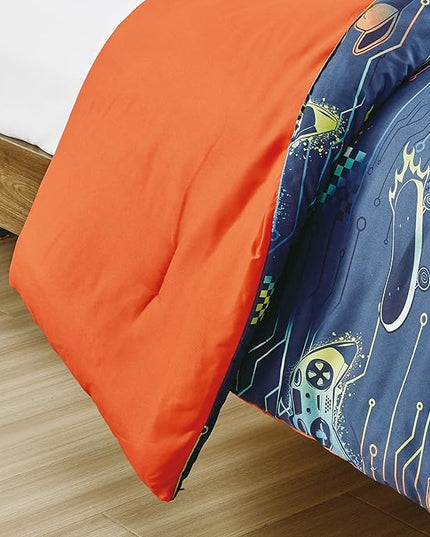 for Kids Game Boy 4-Piece Comforter Set - Beautiful Motif Design Bedding Set with Embrodery Print - LeafyLoom