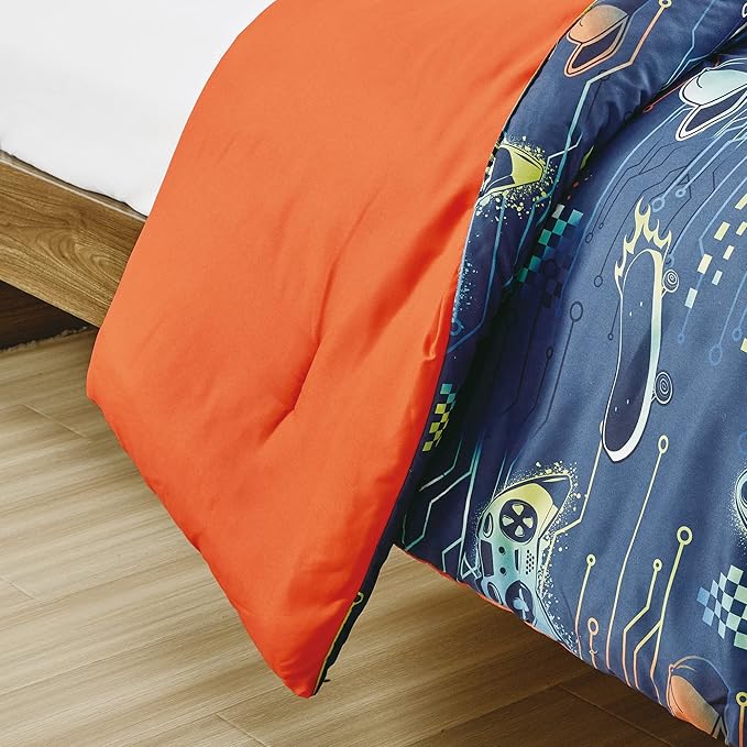 for Kids Game Boy 4-Piece Comforter Set - Beautiful Motif Design Bedding Set with Embrodery Print - LeafyLoom