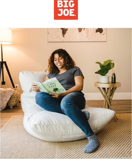 Big Joe Roma Bean Bag Chair, Moonstone Tessellation Lenox, Durable Woven Polyester, 3 feet - LeafyLoom