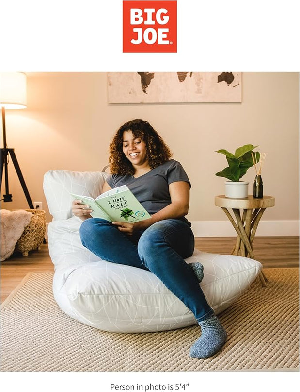 Big Joe Roma Bean Bag Chair, Moonstone Tessellation Lenox, Durable Woven Polyester, 3 feet - LeafyLoom