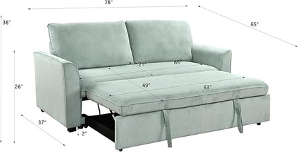 3 in 1 Oversized Convertible Loveseat Sleeper Sofa Bed,Soft Corduroy Upholstered Queen Love Seats Sofabed W/Pull Out Sleep Couch,Comfortable Cushions and Padded Armrests for Living Room - LeafyLoom