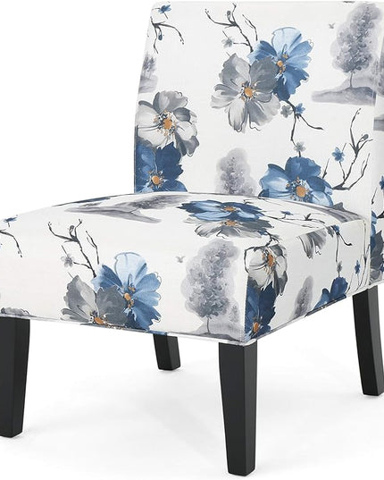 Christopher Knight Home Kendal Traditional Fabric Accent Chair, Print, Matte Black, 22.5D x 29.5W x 32H in - LeafyLoom