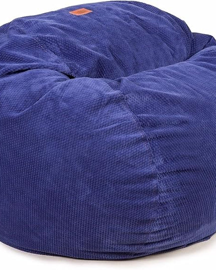 CordaRoy's Chenille Bean Bag Chair, Convertible Chair Folds from Bean Bag to Lounger, As Seen on Shark Tank, Navy - King Size - LeafyLoom