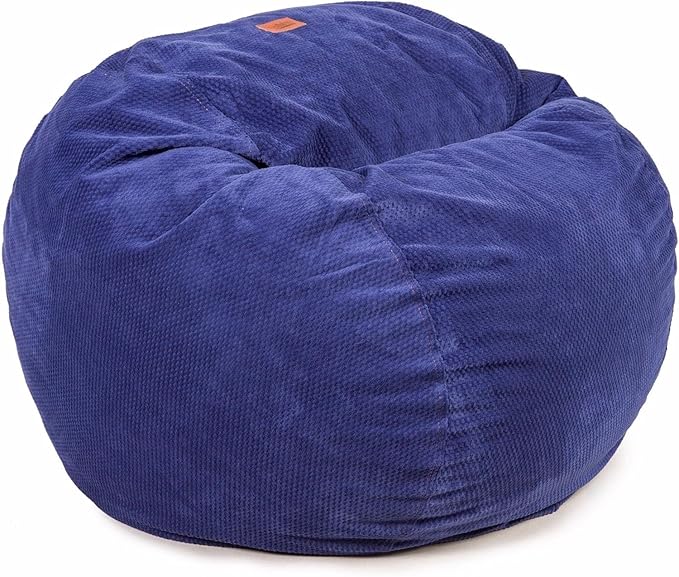 CordaRoy's Chenille Bean Bag Chair, Convertible Chair Folds from Bean Bag to Lounger, As Seen on Shark Tank, Navy - King Size - LeafyLoom