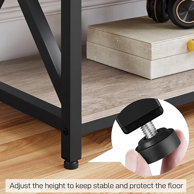 Yaheetech TV Stand for 70 Inch TVs, Industrial Media Entertainment Center with 3-Tier Storage Shelves, 63" TV Console with Metal Frame for Living Room, Gray - LeafyLoom