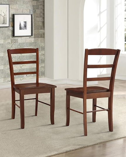 International Concepts Madrid Ladder Back Chair, Espresso - LeafyLoom