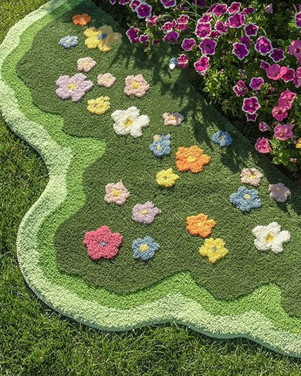 Moss Rug Lovely Green Moss Leaf Bathroom rug Non-Slip 3D Moss Carpet Washable Water Absorbent Soft Moss Carpet Bed for Bathroom Bedroom Kitchen Living Room (A, 2.6x4.9ft) - LeafyLoom