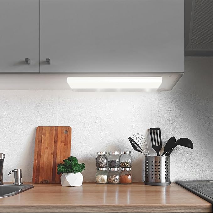 Feit Electric Under Cabinet Lighting 20" LED Light Fixture, Works with Alexa/Google Home, Frost Lens Kitchen Cupboard Night Light, Linkable up to 8, 20 Watts, 90 CRI, 1500 Lumens, White UCL24/CCTCA/AG FeitElectricCompany