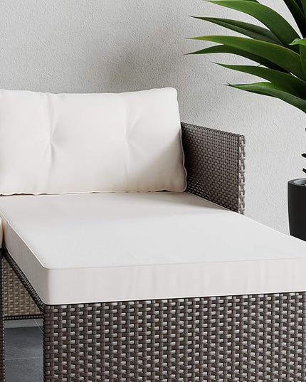 Edenbrook Bayview Rattan Patio Furniture - Mix and Match Outdoor Furniture, L-Shape Sofa Only, Brown Rattan/Cream - LeafyLoom