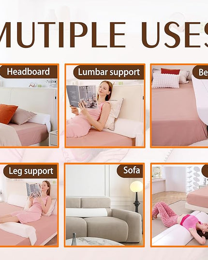 Bed Wedge Pillow for Headboard Gap Bed Mattress Gap Filler (0-8'') Memory Foam Bed Crack Headboard Pillow Stopper to Close The Gap Between Headboard Wall and Mattress Space Filler Full - LeafyLoom