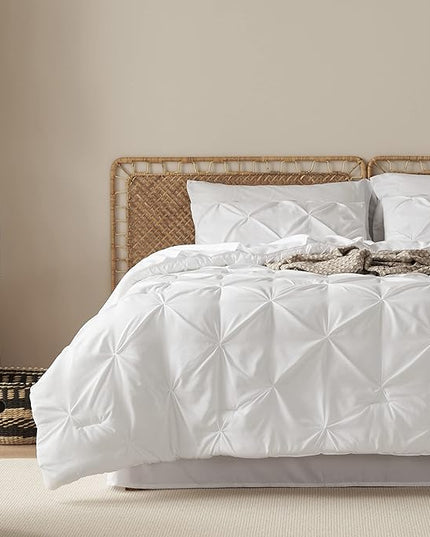 Bedsure Full Size Comforter Sets - Bedding Sets Full 7 Pieces, Bed in a Bag White Bed Sets with Comforter, Sheets, Pillowcases & Shams, Adult & Kids Bedding - LeafyLoom