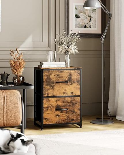 Nicehill Nightstand, Nightstand for Bedroom with Drawers, Small Dresser with Drawers, Bedside Table Bedside Furniture, Night Stand End Table with Storage Drawers for Bedroom, Rustic Brown - LeafyLoom